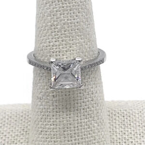 Tocara Sterling Silver CZ Solitaire Ring 6.5
